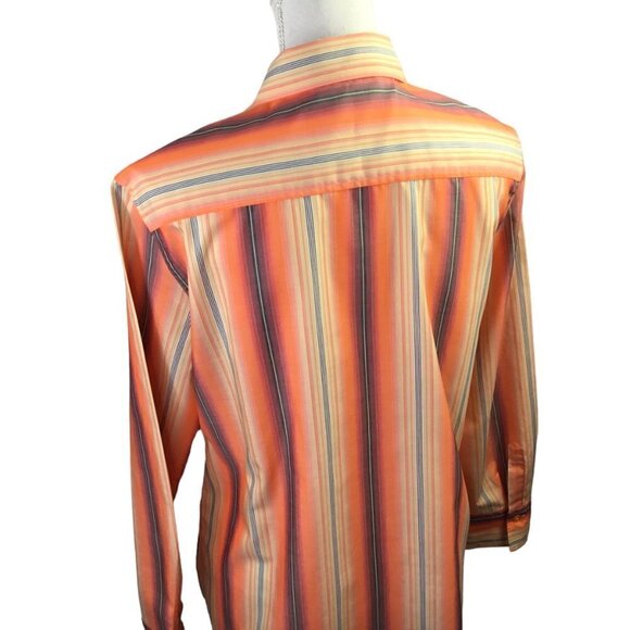 Eterna Excellent Cotton Striped Women's Top Blouse Button Front EUR Size 42 US L - Picture 7 of 10
